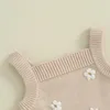 Clothing Sets Baby Girls Summer 2 Piece Outfit Daisy Pattern Knitted Tank Tops And Elastic Shorts Set Fashion Cute Clothes