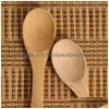 Cuillères 12,8 cm / 5 pouces cuillère en bois vaisselle écologique cuillère en bambou café miel thé soupe cuillère à café agitateur ustensile de cuisine outil Jy0293 Dh8Rj