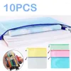 Sacs de rangement 10pcs Sac de papeterie Dossier File Mesh Pochette à fermeture à glissière A4 A5 A6 Document Zip Dossiers Fournitures de bureau scolaire