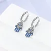 Hoop Earrings 925 Sterling Silver Guarding Palm Snake Bone Circular Heart Earring For Women DIY Making Jewelry Gift Drop