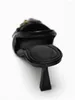Sukienka buty 2024 Kobiety czarne skórzane obcasy pompki szykowne bukielne obcasy kostki Eleganckie biurowe damę spiczaste palec muły
