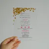 Carte acrylique à impression colorée personnalisée, carte d'invitation de mariage, feuilles d'or transparentes 1271x