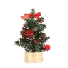 Christmas Decorations 20/30/40cm Tree Home Bedroom Party Mini Artificial Decor Children DIY 2024 Year Gift