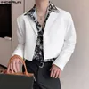 Men's Suits Men Blazer Solid Color Lapel Long Sleeve One Button Autumn Casual Streetwear 2024 Fashion Male Crop Coats S-5XL INCERUN