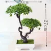 Dekoracyjne kwiaty domowe sztuczne rośliny bonsai mini sztuczne plastikowe zielone drzewo stolika do stolika ogrodu ozdoby ogrodowe