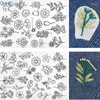 Arts And Crafts 2Pc Perforated Plant Embroidery Decal DIY Hat Coat Dress Pants Accessories Cloth Sticker Flower Pattern Water Soluble