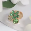 Clusterringen Cring Coco Flower Ring Accessoires Vrouwelijke Mode Emaille In Verstelbare Kristallen Sieraden Voor Vrouwen