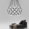 Pendant Lamps Nordic Black Chess Pieces LED Lights Globe Lamp Luminaire White Acrylic Lampshade Living Room Lighting Fixtures