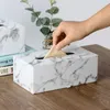 Ever Perfect Modern Marble Rectangle Faux Leather Tissue Box Servett Toalettpappershållare Fall Dispenser Hemdekoration 240127