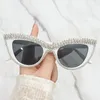 Солнцезащитные очки, роскошные женские солнцезащитные очки с бриллиантами «кошачий глаз», брендовые дизайнерские блестящие солнцезащитные очки со стразами, темные оттенки, вечерние оправы для очков