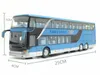 Sale High quality 1 32 alloy pull back bus modelhigh imitation Double sightseeing busflash toy vehicle 240129