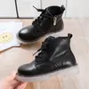 Boots mode barn ankel blixtlås brittisk stil motorcykel pojkar flickor barn läder skor höga topp sneakers