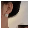 Stud Earrings Classic Double Side Simated Crystal Pearl For Women Gift Luxury Designerjewelry Drop Delivery Jewelry Ot5Dm