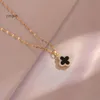 Van Clover ketting Cleef klavertje vier Neckalces Franse stijl klavertje vier ketting voor dames lichte luxe klein aantal hoge klasse kleur snel modieus