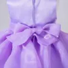 Palco desgaste bebê menina vestido vestidos de festa para meninas 1 ano aniversário princesa arco vestido de batismo roupas branco batismo