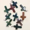 Pendant Necklaces 15Pcs Natural Stone Gem Cross Handmade Crafts DIY Personalized Trend Necklace Bracelet Earring Jewelry Gift Making