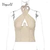 Débardeurs pour femmes Été Dames Style Bretelles croisées Enveloppé Poitrine Zipper Check Gilet Fille Plaid Printvests Sexy Party Top Halter Tops 2024