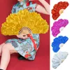 Figurine decorative Doppio lato semplice peonia petalo danzante fan costume cosplay puntello durevole palmare impermeabile per prestazioni