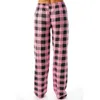 Frauen Hosen Frauen Weihnachten Pyjama Herbst Winter Plaid Gedruckt Mode Lässig Breite Bein Nachtwäsche Streetwear Pantalones De Mujer