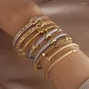 Armreif, klassisch, Edelstahl, Punk-Stil, Knoten-Charm-Armband für Frauen, Metall-Twist-Armbänder, rostfrei, Handgelenk-Schmuck, Geschenk, Party