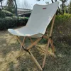 Camp Furniture Outdoor Camping Large Solid Wood Folding Chair Portable Leisure Canvas Backrest Stool