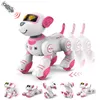 Robô cão dublê andando dança elétrica pet dogremote controle mágico brinquedo do cão de estimação toque inteligente controle remoto 240129