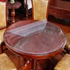 Mantel redondo de PVC impermeable a prueba de aceite cubierta de vidrio suave cubierta de mesa hogar cocina comedor mantel 1mm 240131