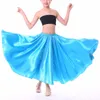 Stage Wear Kids Gypsy Girls Spanish Flamengo Skirt Satin Silk Shiny Big Swing Belly Dance Dress Flamenco Performance Costume