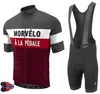 Ensembles de course Morvelo Maillot de cyclisme à manches courtes de haute qualité et cuissard à bretelles Pro Team Race Tight Fit Vêtements de vélo Set 9D Gel Pad