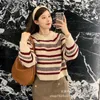 Damenpullover Designer CE Home New Round Neck Rainbow Stripe Pullover Wollpullover Lisa Nanyou Penny Edition 68Y7