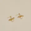 Stud Earrings S925 Silver Ear Needle Minimalist Natural Irregular Pearl With ECO Metal 14k Gold Jewelry For Women HYACINTH