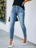 Damesjeans ZOCI 2024 denim slim fit gescheurde hoge elastische broek skinny dames cargobroek dames