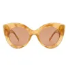 Ny modekattögon stora ram solglasögon populära godisfärgade pärlglasögon för kvinnor trendiga solglasögon