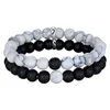 Charm-Armbänder Linie White Pine Black Frosted Armband-Set und Liebe Edelstahl Paar Paar Student Drop Delivery Otsj6