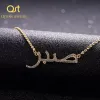 Necklaces Custom Arabic Iced Out Name Necklace Crystal Arabic Names Pendant Bespoke Simple Sparkling Muslims Jewelry For Women Gift