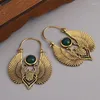 Dangle Earrings Vintage Egyptian Inspired Designs Sacred Wings Scarab Large Hoops Gypsy Tribal Women Gold Color Party Gift