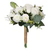 Kwiaty dekoracyjne bukiet ślubny Fałszywy kwiat Rustykalne podrzucenie do ceremonii druhny panny młodej francuskie