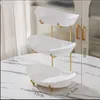 Plates Three Layer Table For Serving Dinnerware Plastic Fruit Snack Candy Cake Stand Dried Tableware