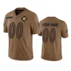 Pittsburgh''Steelers''men 8 Kenny Pickett 90 T.J.ワット22 Najee Harris 10 Mitchell Trubisky Women Youth Custom Brown 2023 Salute to Service Limited Jersey