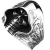 Cluster Rings Vintage Men Large Casted Death Skull Grim Reaper Punk Ring Alloy Fashion For Jewelry Party Gift Accessories