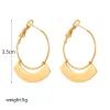 14k Yellow Gold Geometric Drop Earrings For Women Girl Fashion Waterproof Ear Jewelry Gift Party Wedding