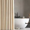 Luxury Thick Imitation Linen Shower Curtain Waterproof Bath Curtains For Bathroom Bathtub Large Bathing Cover with Metal Hooks 240125