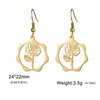 Dangle Earrings My Shape Birth Month Flower For Women Girls Stainless Steel Rose Iris Snowdrop Drop Jewelry Wholesale