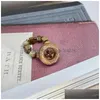 Cluster Rings Vintage Wooden Button Handmade Beaded Ring For Women Aesthetics Cool Charm Maillard Style Accessories Fashion Jewelry D Dhxpw