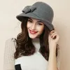 Chapeau d'hiver pour femmes des années 1920 Gatsby Style fleur chaude laine Fedora casquette d'hiver dames église chapeaux Cloche Bonnet Femme feutre Fedoras 240124