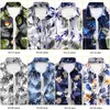 Casual herenoverhemden 2024 zomer Hawaiiaans overhemd mode afdrukken korte mouw bloem mannelijk merk plus maat