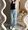 Women's Jeans designer jeans high-waisted straight-through wide leg pants show thin women casual NBJK