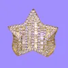 Mens Gold Ring Stones de haute qualité à cinq points d'étoile Fashion Hip Hop Silver Rings Bijoux1319300