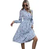 2024Spring New Product European and American Women's Wear Designer Long sleeved Fragmented Flower Dress