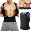 Männer Sauna Shaper Weste Thermo Schweiß Shapewear Tank Tops Schlankheitsweste Taillentrainer Gym Fitness Workout Reißverschluss Hemd Fettverbrennung 240129